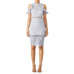 KEEPSAKE Oblivion Cold Shoulder Lace Midi Dress